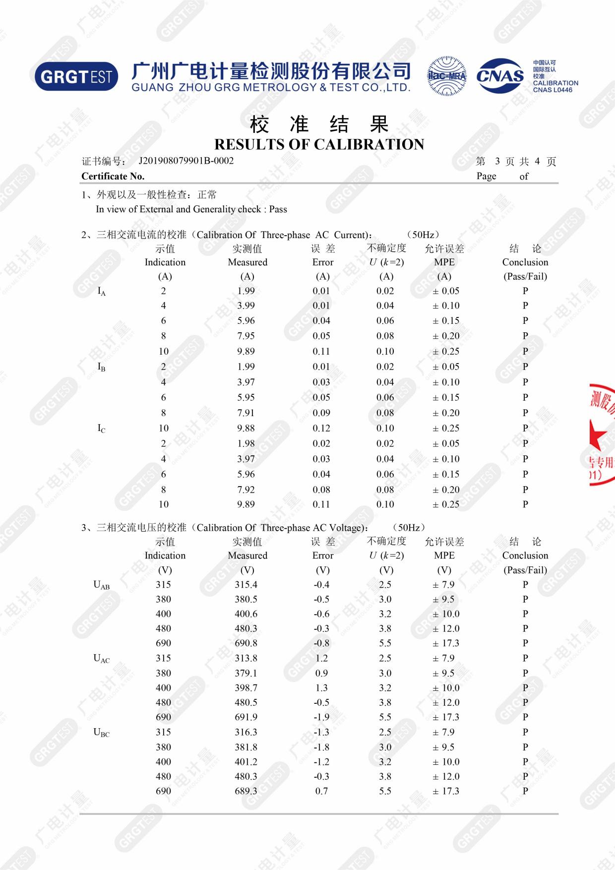 高低壓開(kāi)關(guān)柜通電試驗臺 證書(shū)